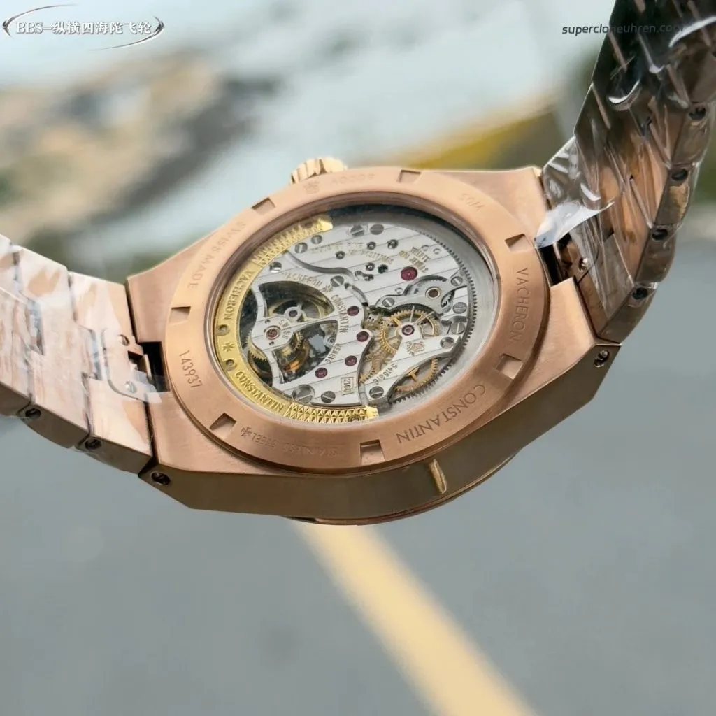 1:1 Super Clone Uhr Vacheron Constantin Overseas Tourbillon 6000V Roségold 42,5 mm