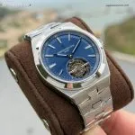 1:1 Super Clone Uhr Vacheron Constantin Overseas Tourbillon 6000V Blaues Zifferblatt Edelstahl 42,5 mm