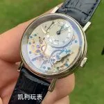 1:1 Super Clone Uhr Breguet Tradition 7057BB Silberzifferblatt Tourbillon 40mm