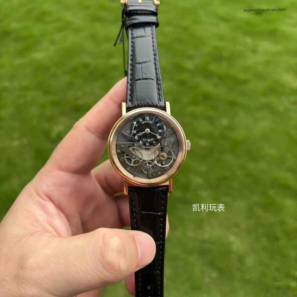 1:1 Super Clone Uhr Breguet Tradition 7057BR/G9/9W6 Roségold Schwarzes Zifferblatt 40mm