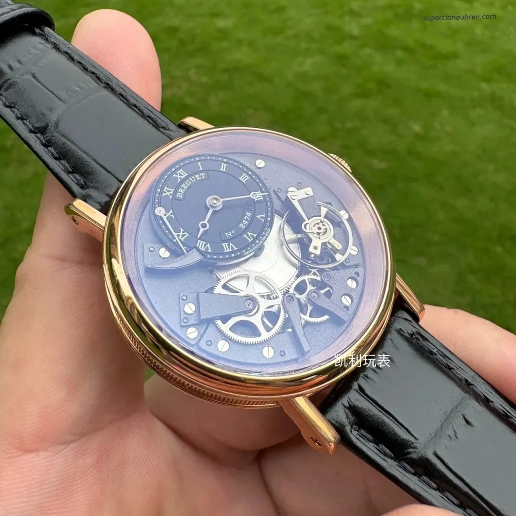 1:1 Super Clone Uhr Breguet Tradition 7057BR/G9/9W6 Roségold Schwarzes Zifferblatt 40mm