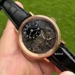 1:1 Super Clone Uhr Breguet Tradition 7057BR/G9/9W6 Roségold Schwarzes Zifferblatt 40mm