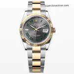1:1 Super Clone Uhr Rolex Datejust m126233-0036 Zweifarbig Gold-Stahl mit grünem Zifferblatt 36mm