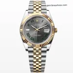 1:1 Super Clone Rolex Datejust m126333-0035 Zweifarbig Grünes Zifferblatt 36mm