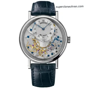 1:1 Super Clone Uhr Breguet Tradition 7057BB Silberzifferblatt Tourbillon 40mm