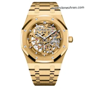 1:1 Super Clone Uhr Audemars Piguet Royal Oak 16204BA.OO.1240BA.01 Skelett Gelbgold 39mm