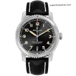 1:1 Super Clone Uhr Breitling Navitimer 8 A17315101B1X1 Schwarzes Zifferblatt Lederarmband 41mm