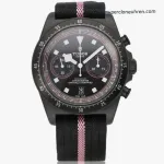 1:1 Super Clone Uhr Tudor Fastrider Black Shield Chronograph 25827KNRS Schwarz-Rosa Karbon 43mm