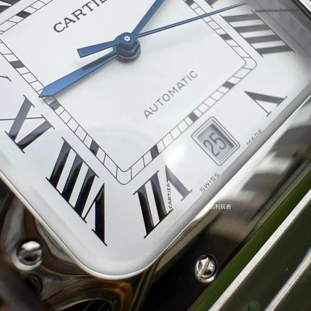 1:1 Super Clone Uhr Cartier Santos WSSA0009 Edelstahl Blaue Zeiger 39,8 mm