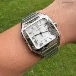 1:1 Super Clone Uhr Cartier Santos WSSA0009 Edelstahl Blaue Zeiger 39,8 mm