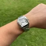 1:1 Super Clone Uhr Cartier Santos WSSA0009 Edelstahl Blaue Zeiger 39,8 mm