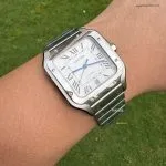 1:1 Super Clone Uhr Cartier Santos WSSA0009 Edelstahl Blaue Zeiger 39,8 mm
