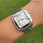 1:1 Super Clone Uhr Cartier Santos WSSA0009 Edelstahl Blaue Zeiger 39,8 mm