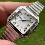 1:1 Super Clone Uhr Cartier Santos WSSA0009 Edelstahl Blaue Zeiger 39,8 mm