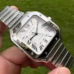 1:1 Super Clone Uhr Cartier Santos WSSA0009 Edelstahl Blaue Zeiger 39,8 mm