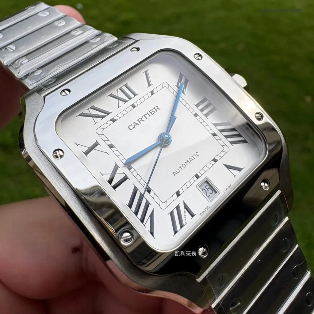 1:1 Super Clone Uhr Cartier Santos WSSA0009 Edelstahl Blaue Zeiger 39,8 mm