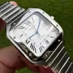 1:1 Super Clone Uhr Cartier Santos WSSA0009 Edelstahl Blaue Zeiger 39,8 mm