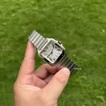 1:1 Super Clone Uhr Cartier Santos WSSA0009 Edelstahl Blaue Zeiger 39,8 mm