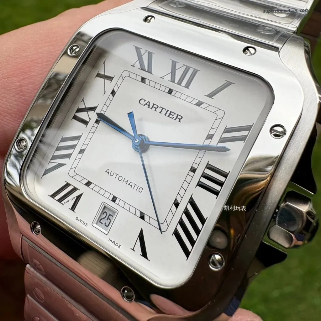 1:1 Super Clone Uhr Cartier Santos WSSA0009 Edelstahl Blaue Zeiger 39,8 mm