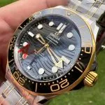 1:1 Super Clone Uhr Omega Seamaster 300 210.20.42.20.01.002 Schwarz-Gold Zweifarbig 42mm