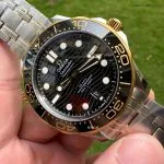 1:1 Super Clone Uhr Omega Seamaster 300 210.20.42.20.01.002 Schwarz-Gold Zweifarbig 42mm