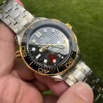 1:1 Super Clone Uhr Omega Seamaster 300 210.20.42.20.01.002 Schwarz-Gold Zweifarbig 42mm