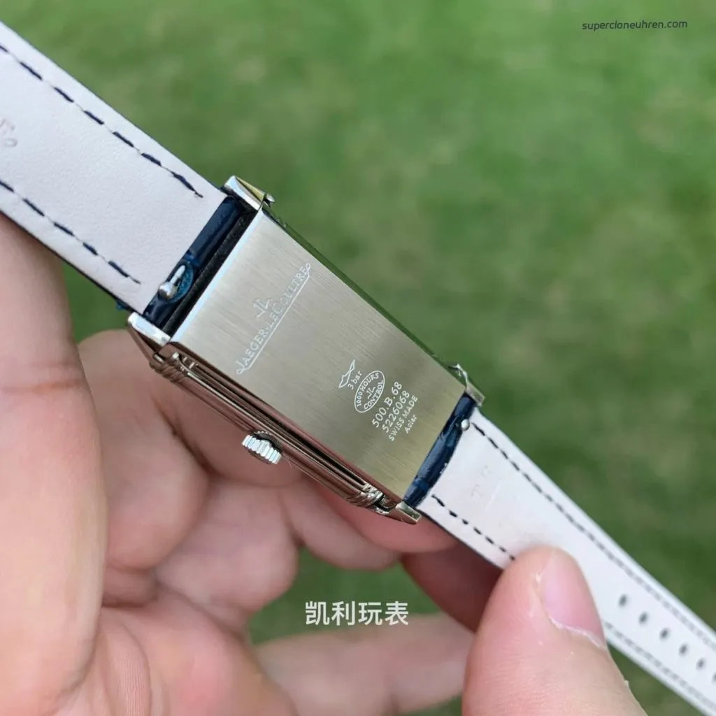 1:1 Replica Jaeger-LeCoultre Reverso 3288420 Damenuhr mit echten Diamanten und Krokodillederarmband