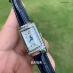 1:1 Replica Jaeger-LeCoultre Reverso 3288420 Damenuhr mit echten Diamanten und Krokodillederarmband