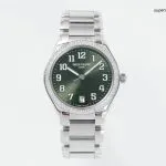 1:1 Super Clone Uhr Patek Philippe Twenty~4 7300/1200A-011 Grünes Zifferblatt mit Diamantlünette 36mm