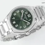 1:1 Super Clone Uhr Patek Philippe Twenty~4 7300/1200A-011 Grünes Zifferblatt mit Diamantlünette 36mm