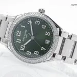 1:1 Super Clone Uhr Patek Philippe Twenty~4 7300/1200A-011 Grünes Zifferblatt mit Diamantlünette 36mm