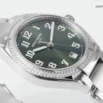 1:1 Super Clone Uhr Patek Philippe Twenty~4 7300/1200A-011 Grünes Zifferblatt mit Diamantlünette 36mm