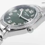 1:1 Super Clone Uhr Patek Philippe Twenty~4 7300/1200A-011 Grünes Zifferblatt mit Diamantlünette 36mm