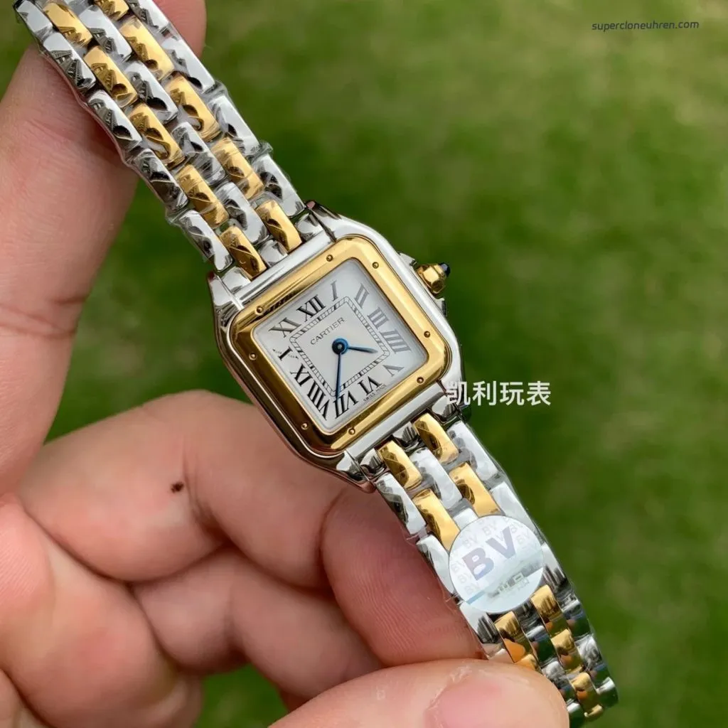 1:1 Super Clone Uhr Cartier Panthère de Cartier W2PN0006 Zweifarbig Gold & Stahl 22×30mm