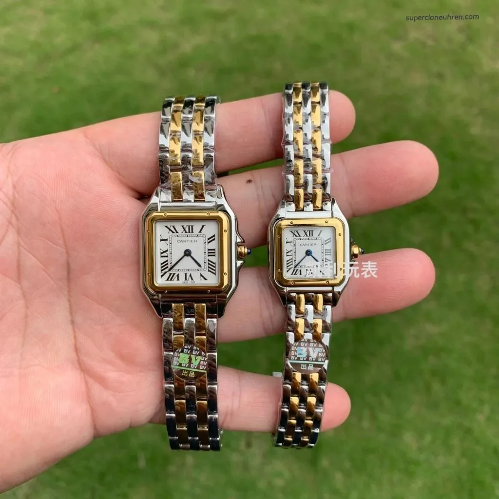 1:1 Super Clone Uhr Cartier Panthère de Cartier W2PN0006 Zweifarbig Gold & Stahl 22×30mm