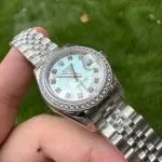 1:1 Super Clone Uhr Rolex Lady-Datejust 279384RBR Perlmutt-Zifferblatt mit Diamanten 28mm