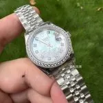 1:1 Super Clone Uhr Rolex Lady-Datejust 279384RBR Perlmutt-Zifferblatt mit Diamanten 28mm