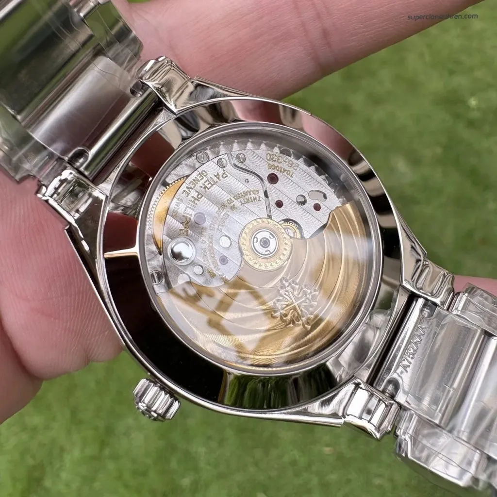 1:1 Super Clone Uhr Patek Philippe Twenty~4 7300/1200A-010 Grau Diamant-Lünette Damenuhr 36mm