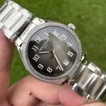 1:1 Super Clone Uhr Patek Philippe Twenty~4 7300/1200A-010 Grau Diamant-Lünette Damenuhr 36mm