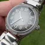 1:1 Super Clone Uhr Patek Philippe Twenty~4 7300/1200A-010 Grau Diamant-Lünette Damenuhr 36mm