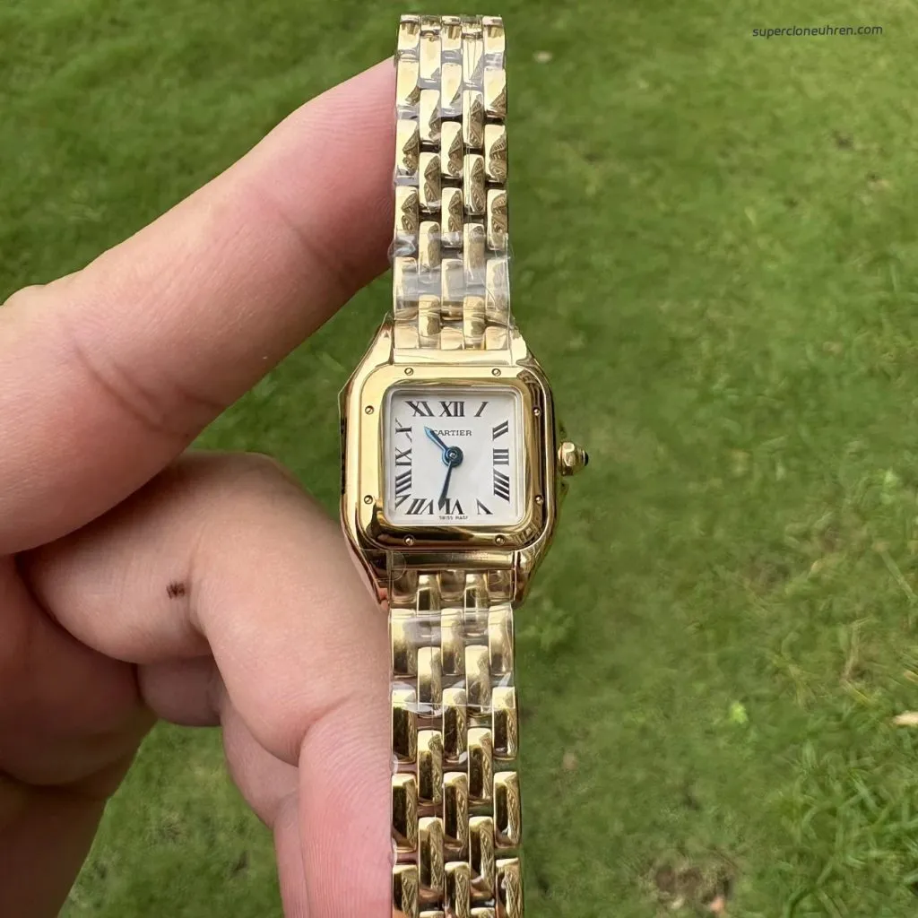 1:1 Super Clone Uhr Cartier Panthère Mini WGPN0036 Gelbgold 25×19 mm