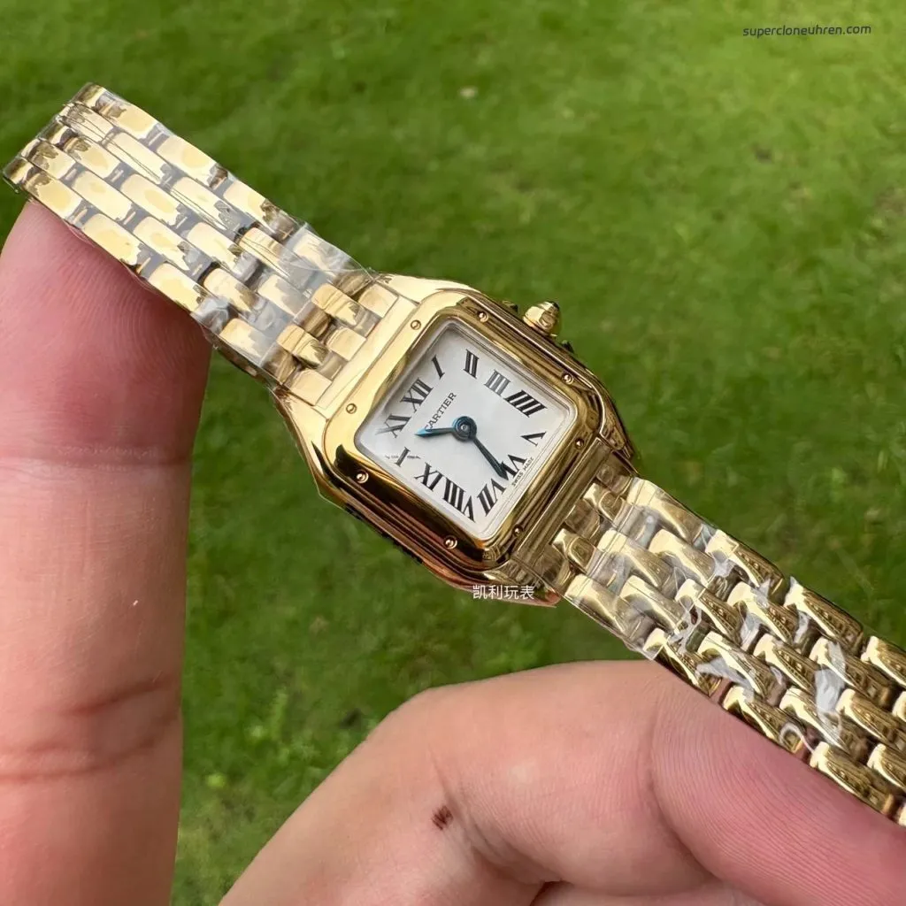 1:1 Super Clone Uhr Cartier Panthère Mini WGPN0036 Gelbgold 25×19 mm