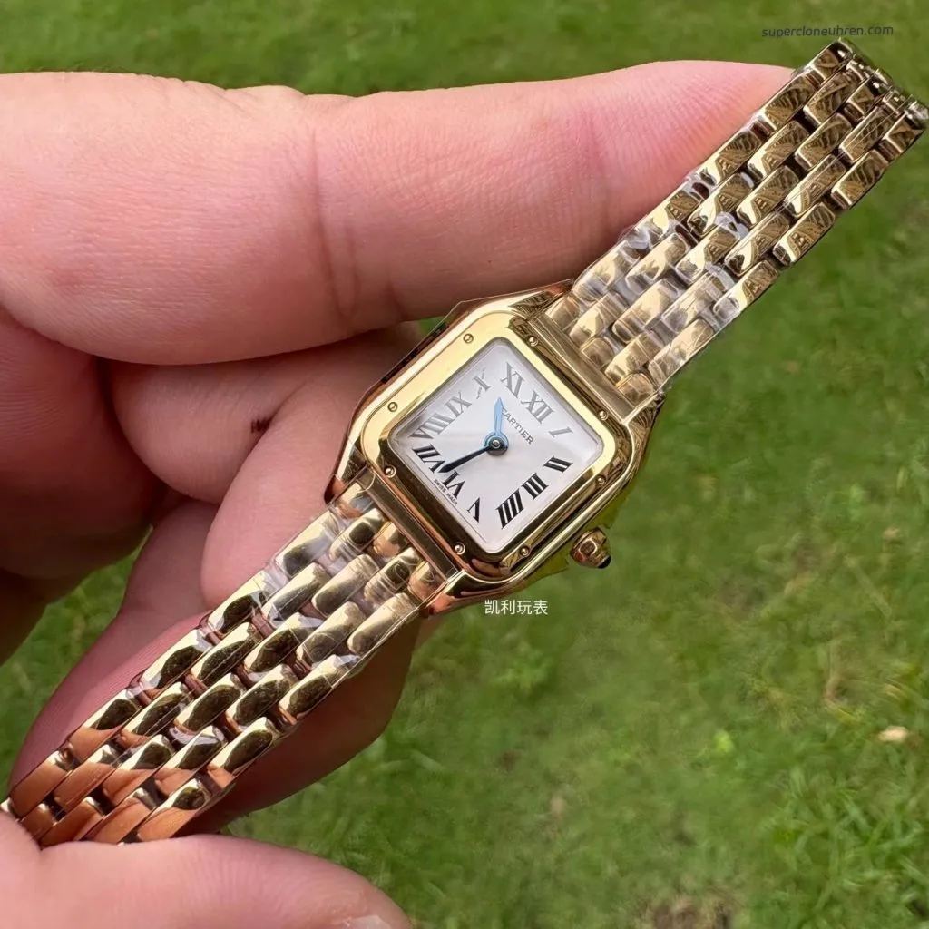 1:1 Super Clone Uhr Cartier Panthère Mini WGPN0036 Gelbgold 25×19 mm
