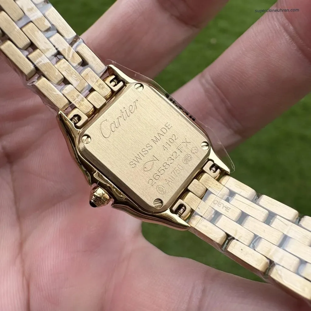 1:1 Super Clone Uhr Cartier Panthère Mini WGPN0036 Gelbgold 25×19 mm
