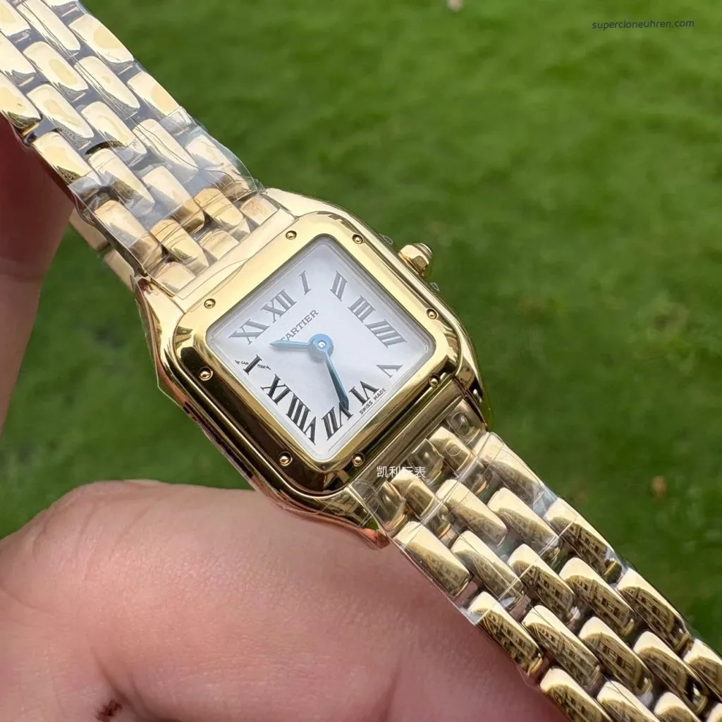 1:1 Super Clone Uhr Cartier Panthère Mini WGPN0036 Gelbgold 25×19 mm