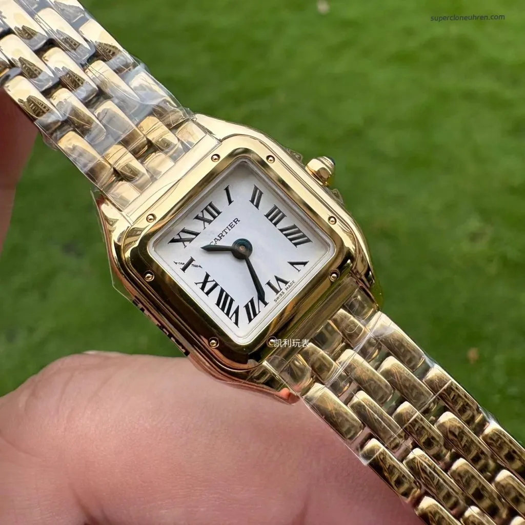 1:1 Super Clone Uhr Cartier Panthère Mini WGPN0036 Gelbgold 25×19 mm