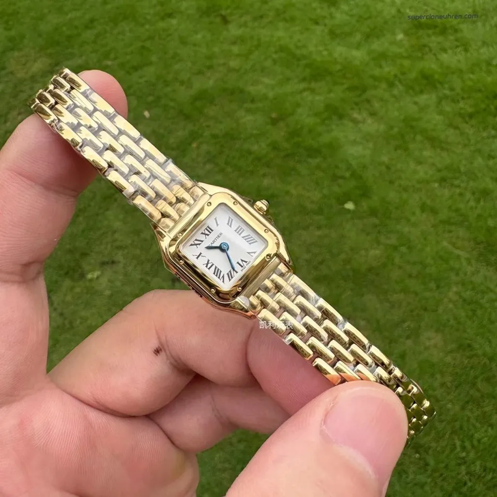 1:1 Super Clone Uhr Cartier Panthère Mini WGPN0036 Gelbgold 25×19 mm