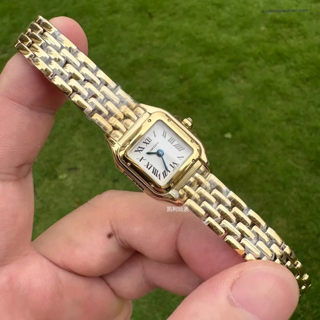 1:1 Super Clone Uhr Cartier Panthère Mini WGPN0036 Gelbgold 25×19 mm