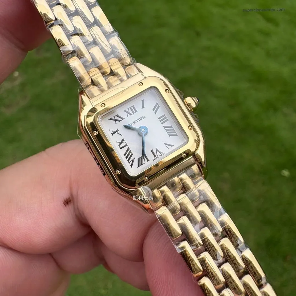 1:1 Super Clone Uhr Cartier Panthère Mini WGPN0036 Gelbgold 25×19 mm