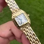 1:1 Super Clone Uhr Cartier Panthère Mini WGPN0036 Gelbgold 25×19 mm